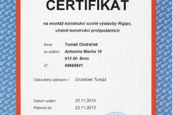 certifikát rigips